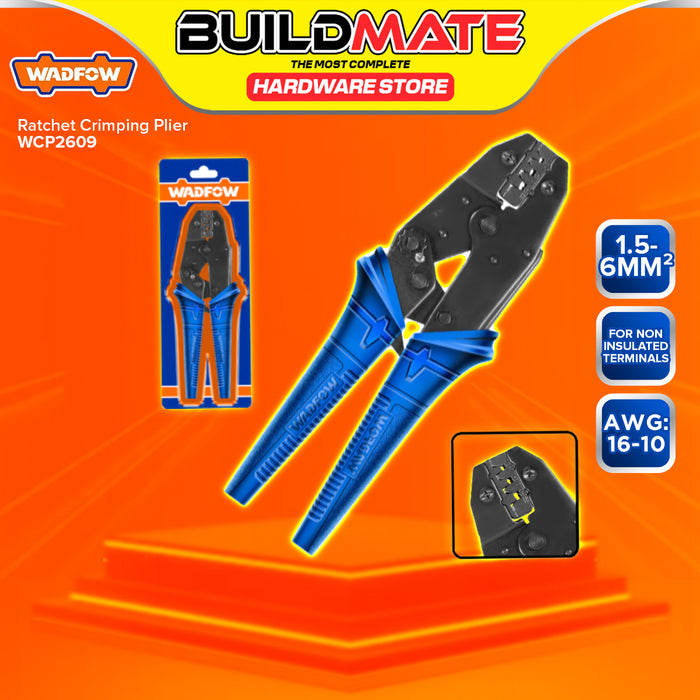 BUILDMATE Wadfow 9" Inch Ratchet Crimping Plier 0.5-6MM² | 1.5-6MM² Ratchet Terminal Crimper Wire Crimp Tool SOLD PER PIECE - WHT
