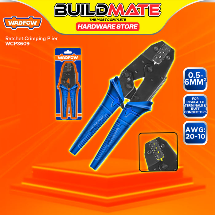 BUILDMATE Wadfow 9" Inch Ratchet Crimping Plier 0.5-6MM² | 1.5-6MM² Ratchet Terminal Crimper Wire Crimp Tool SOLD PER PIECE - WHT