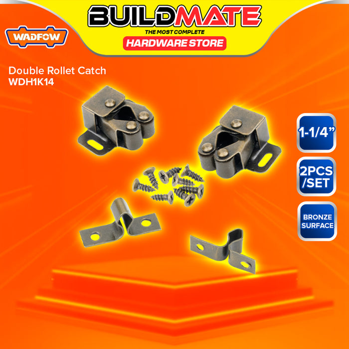 BUILDMATE Wadfow 2PCS/SET Double Roller Catch 1-1/4" Cabinet Catches Door Closer WDH1K14 - WHT