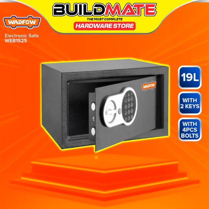 BUILDMATE Wadfow Wall Mounted Keypad Electronic Safe Box Personal Password Protected Security Lock Money Storage Cabinet Safe Vault with Mechanical Keys - WHT