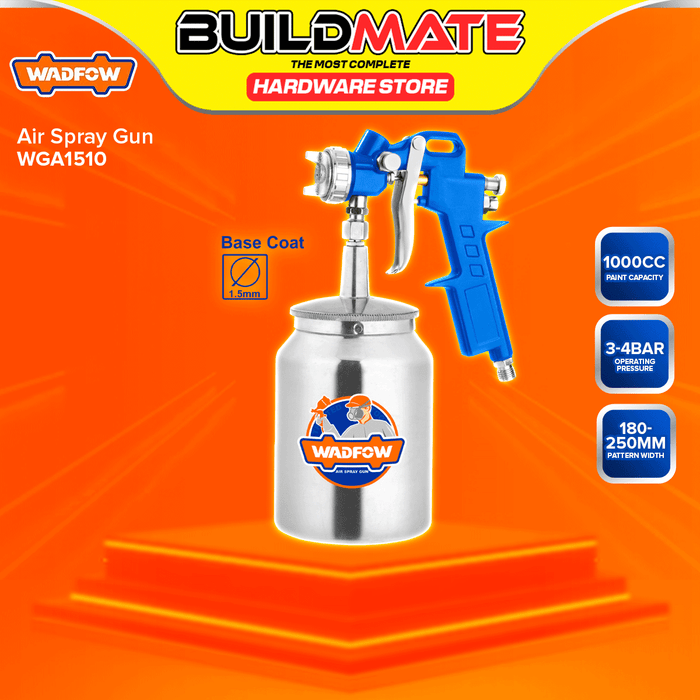 BUILDMATE Wadfow Air Spray Gun 1000cc Air Paint Sprayer Compressor Pneumatic Car Spray Painting Tool WGA1561 / WGA1510 - WHT