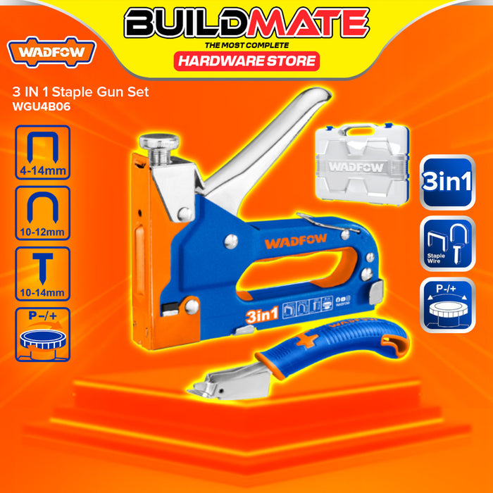 BUILDMATE Wadfow 3IN1 Staple Gun Tacker Set 4-14MM w/ Staple Remover WGU4B06 - WHT