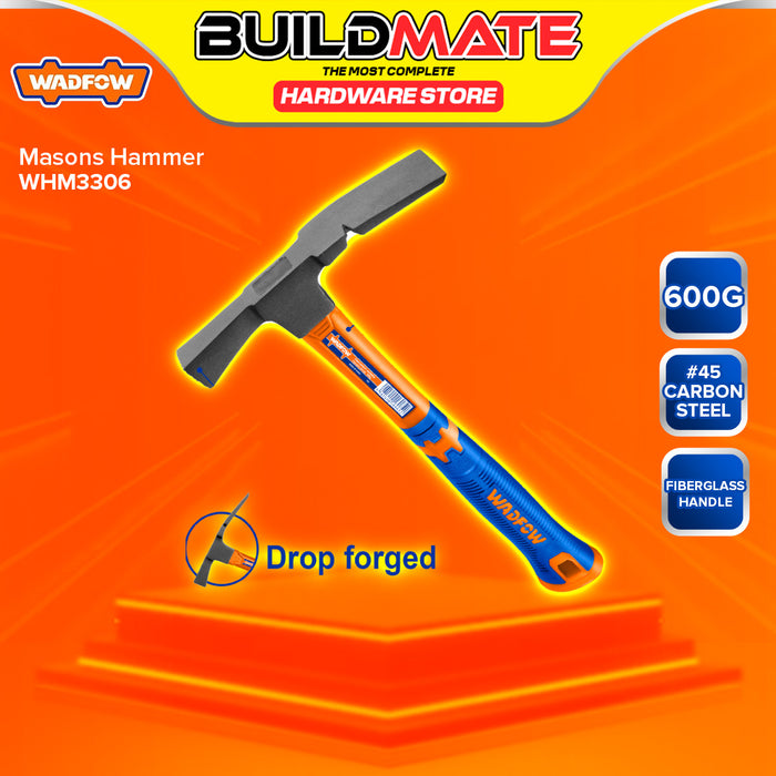 BUILDMATE Wadfow Mason Hammer Glass Easy To Grip Fiber handle Vertical Cutting Edge WHM3306 - WHT