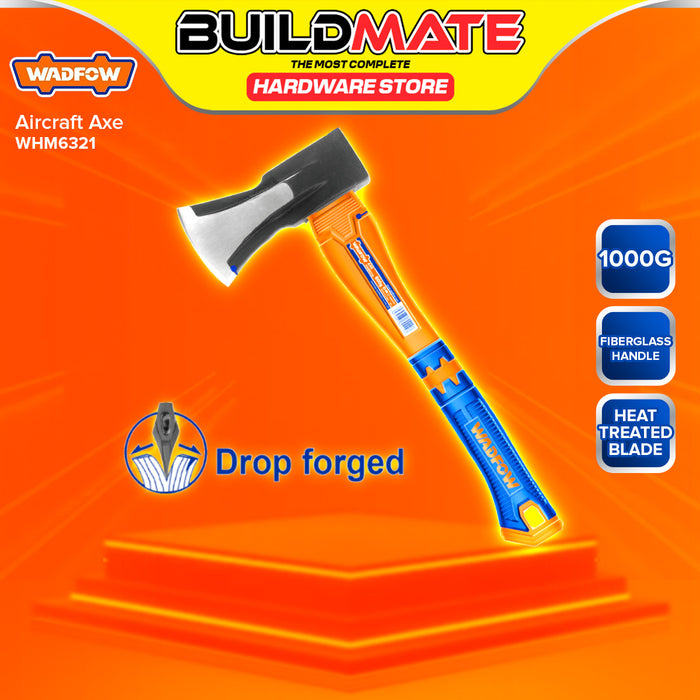 BUILDMATE Wadfow Aircraft Axe 1000g- 2000g Hatchet Log Cutter Fiberglass Handle Wood Cutter For Splitting and Kindling Cutting Hand Tool SOLD PER PIECE - WHT