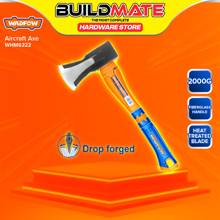 BUILDMATE Wadfow Aircraft Axe 1000g- 2000g Hatchet Log Cutter Fiberglass Handle Wood Cutter For Splitting and Kindling Cutting Hand Tool SOLD PER PIECE - WHT