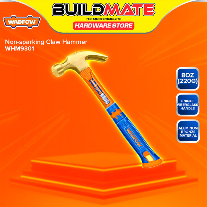 BUILDMATE Wadfow Non-Sparking Claw Hammer 8oz / 16oz with Fiberglass Handle Hammerhead Stubby - WHT