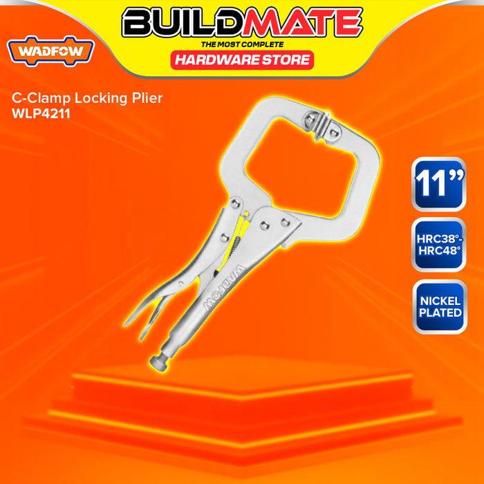 BUILDMATE Wadfow C-Clamp Locking Plier 6" Inch - 11" Inch Carbon Steel Vise Grip Woodworking Metal Welding Work Locking C Clamp Pliers WLP4206 WLP4211 - WHT