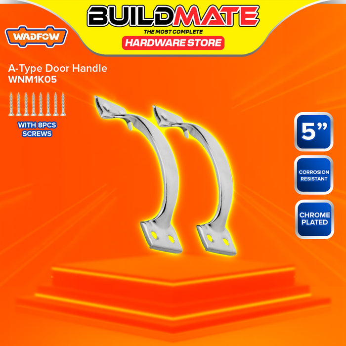 BUILDMATE Wadfow A-Type Door Handle 3" Inch - 6" Inch Curved Cabinet Drawer Pulls with Screws Chrome-Plated SOLD IN PAIR - WHT