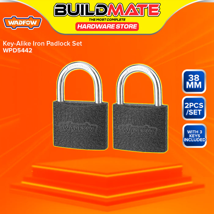 BUILDMATE Wadfow 2pcs / 4pcs Key-Alike Iron Padlock Set 38mm Short Shackle with 3pcs Iron Keys Anti-Theft Security Pad Lock - WHT