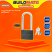 BUILDMATE Wadfow Iron Padlock 40MM - 75MM Long Shackle with 3pcs Iron Keys Anti-Theft Keyed High Security Pad Lock - WHT