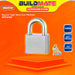 BUILDMATE Wadfow Square Type Vane Iron Padlock 40MM - 60MM SHORT Shackle Anti-Theft Keyed Wide Security Lock with Keys - WHT
