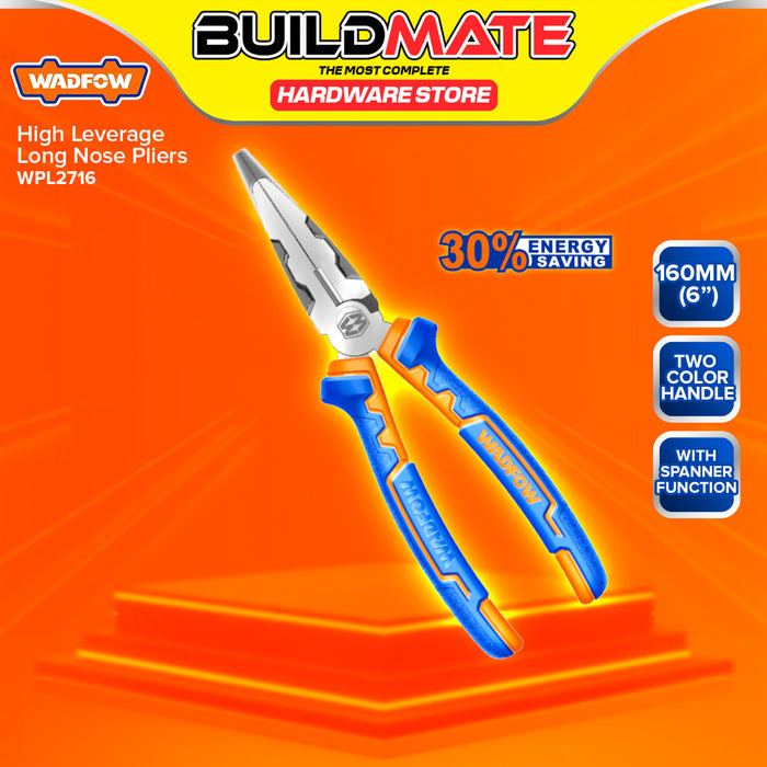 BUILDMATE Wadfow High Leverage Long Nose Pliers 6"- 8" Inch Hand Tool Plier SOLD PER PIECE WPL2716 / WPL2718 - WHT