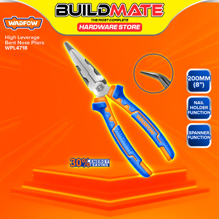 BUILDMATE Wadfow High Leverage Bent Nose Pliers 6" - 8" Inch Gripping and Bending Hand Tool Plier SOLD PER PIECE WPL4716 / WPL4718 - WHT