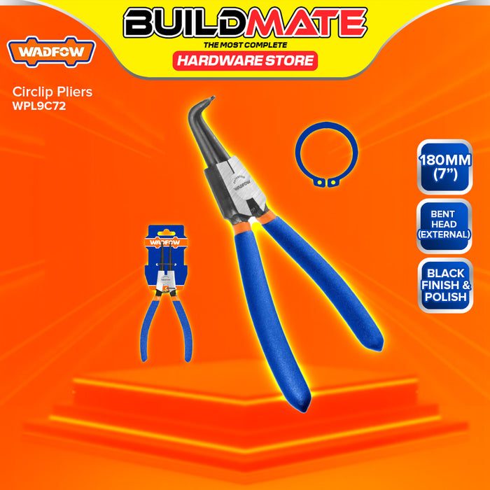 BUILDMATE Wadfow Circlip Pliers 7" Inch Internal / External Retaining Snap Ring Bent and Straight Head Plier SOLD PER PIECE - WHT
