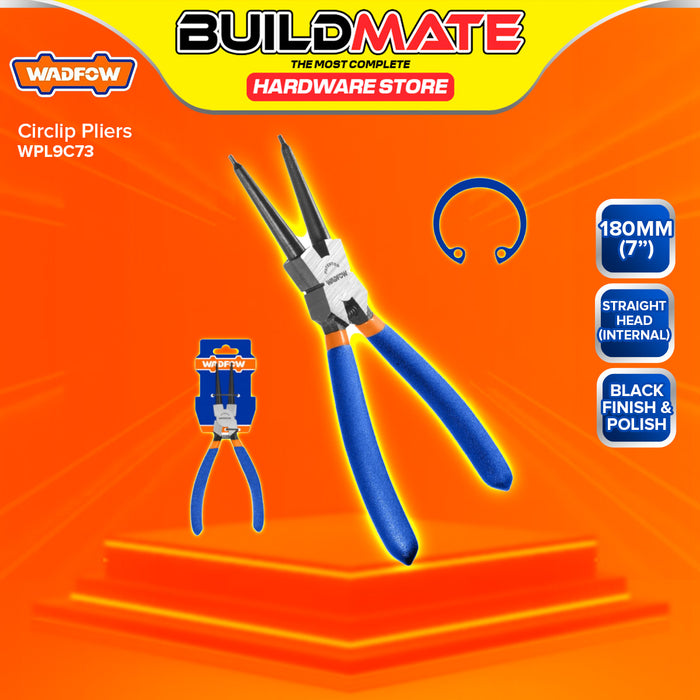 BUILDMATE Wadfow Circlip Pliers 7" Inch Internal / External Retaining Snap Ring Bent and Straight Head Plier SOLD PER PIECE - WHT