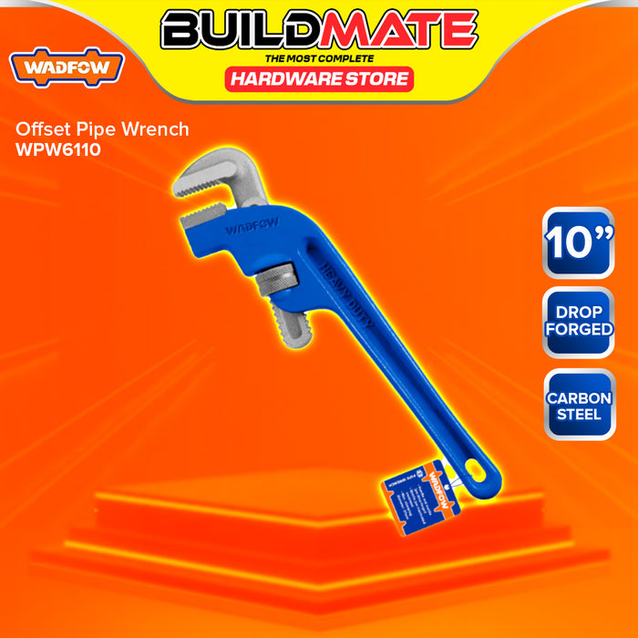 BUILDMATE Wadfow Offset Pipe Wrench 8" - 14" Inches Adjustable Plumber Piping Wrench Pipe Tool for Plumbing SOLD PER PIECE - WHT