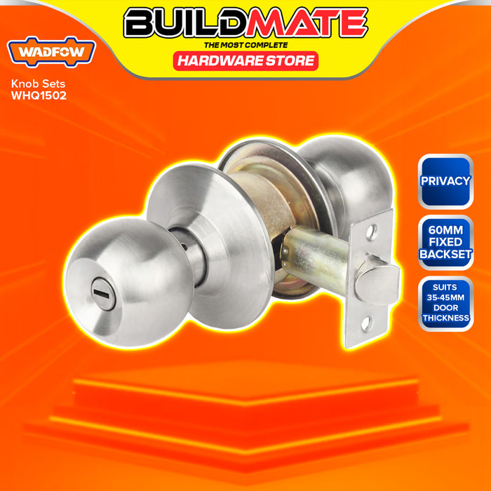 BUILDMATE WADFOW Cylindrical Door Knob Set Entrance / Privacy Function Lockset Door Lock Knobset SOLD PER SET WQH1501 / WQH1502 - WHT