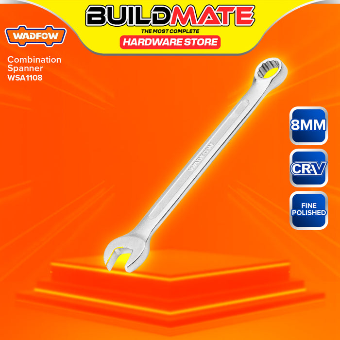 BUILDMATE Wadfow Combination Spanner 6mm-13mm Cr-V Double-Ended Box and Open End Ratchet Combination Wrench SOLD PER PIECE - WHT
