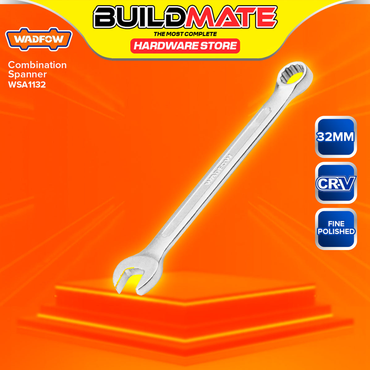 Buildmate Hardware BUILDMATE Wadfow Combination Spanner 6mm-13mm Cr-V Double-Ended Box an ...