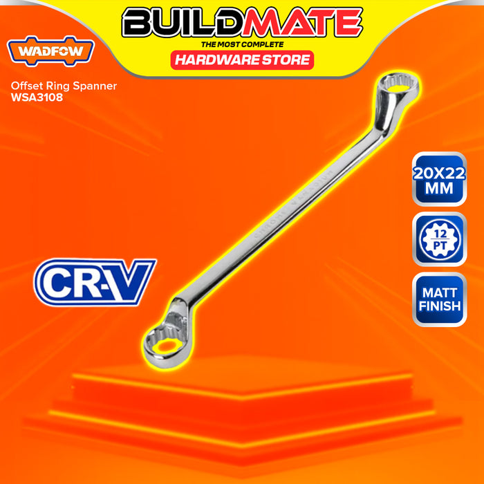 BUILDMATE Wadfow 6MM-32MM Offset Ring Spanner / Box End Wrench Dual Head Chrome Vanadium Steel SOLD PER PIECE - WHT