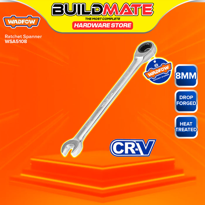 BUILDMATE Wadfow Combination Ratchet Spanner Wrench 6mm-18mm Cr-V Matte Finish Open- Ended Wrench SOLD PER PIECE - IHT