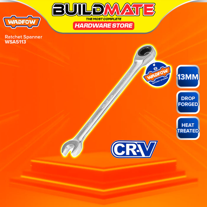 BUILDMATE Wadfow Combination Ratchet Spanner Wrench 6mm-18mm Cr-V Matte Finish Open- Ended Wrench SOLD PER PIECE - IHT