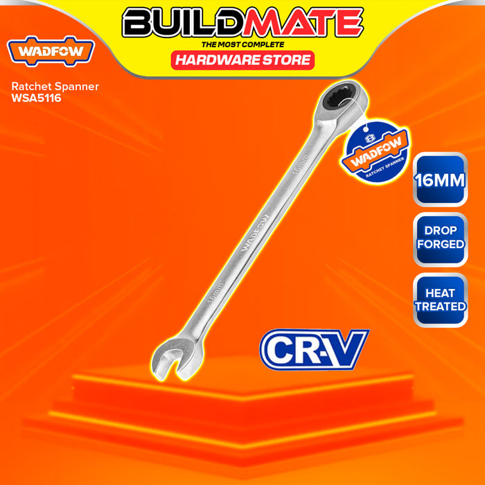 BUILDMATE Wadfow Combination Ratchet Spanner Wrench 6mm-18mm Cr-V Matte Finish Open- Ended Wrench SOLD PER PIECE - IHT