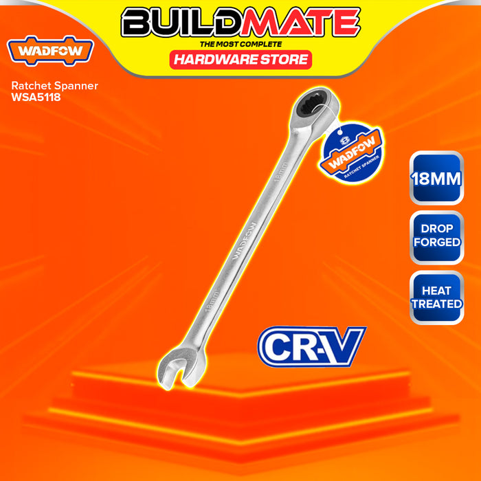 BUILDMATE Wadfow Combination Ratchet Spanner Wrench 6mm-18mm Cr-V Matte Finish Open- Ended Wrench SOLD PER PIECE - IHT