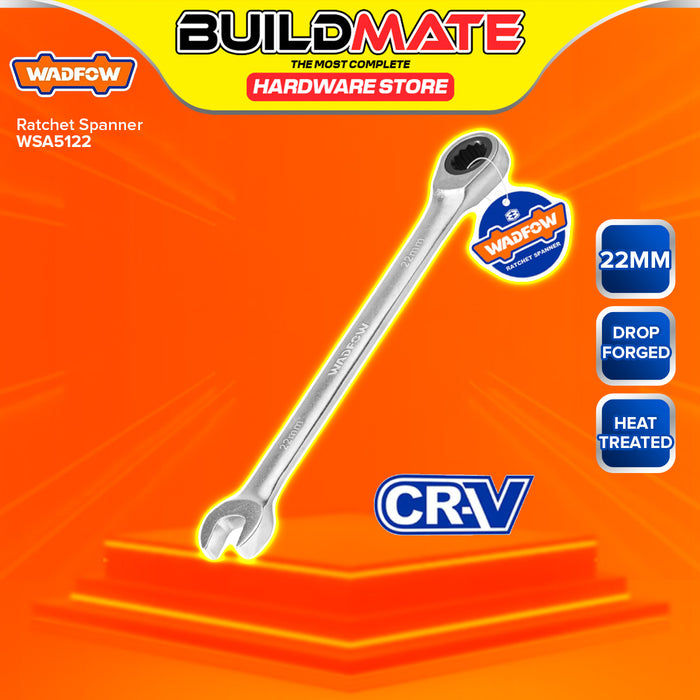 BUILDMATE Wadfow Combination Ratchet Spanner Wrench 6mm-18mm Cr-V Matte Finish Open- Ended Wrench SOLD PER PIECE - IHT