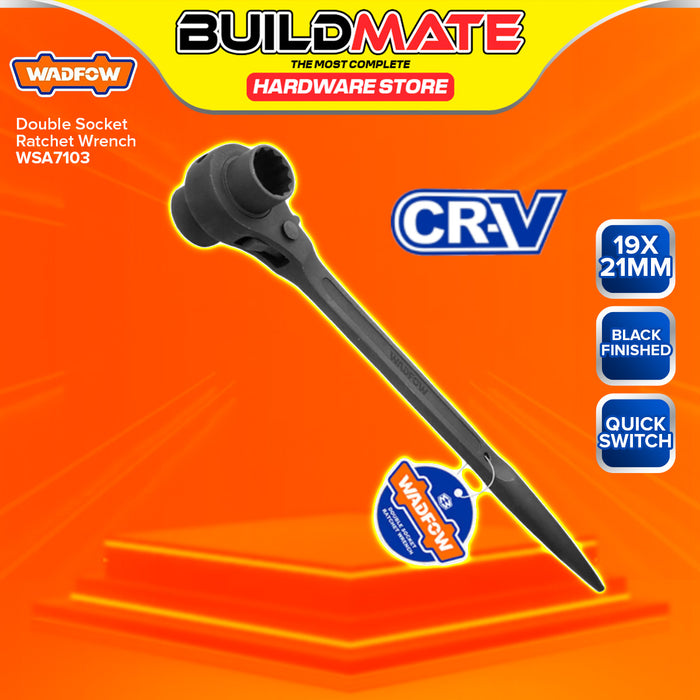 BUILDMATE Wadfow Double Socket Ratchet Wrench Black Finished Cr-V Socket with 12 Points SOLD PER PIECE - WHT