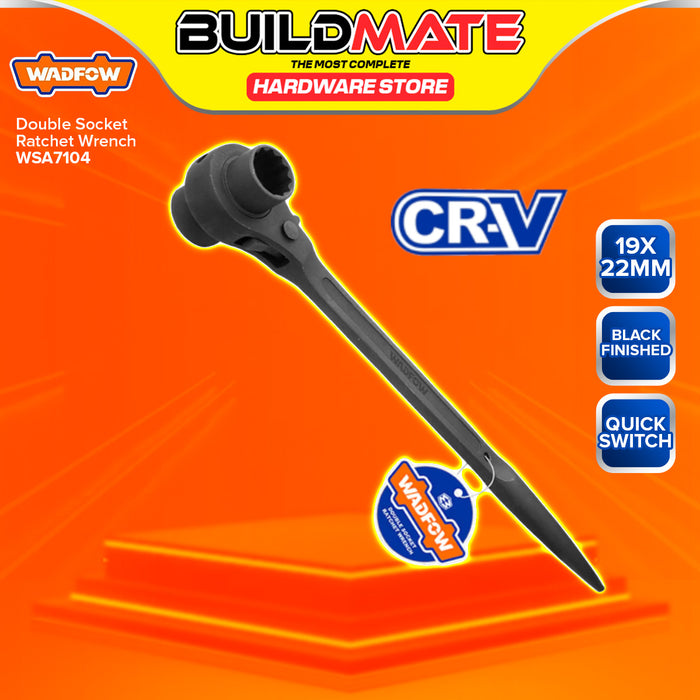 BUILDMATE Wadfow Double Socket Ratchet Wrench Black Finished Cr-V Socket with 12 Points SOLD PER PIECE - WHT