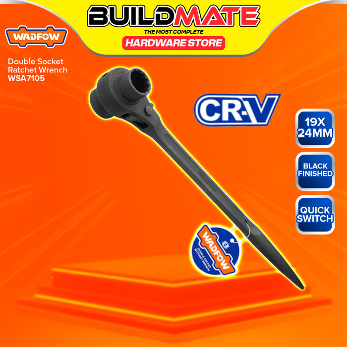 BUILDMATE Wadfow Double Socket Ratchet Wrench Black Finished Cr-V Socket with 12 Points SOLD PER PIECE - WHT
