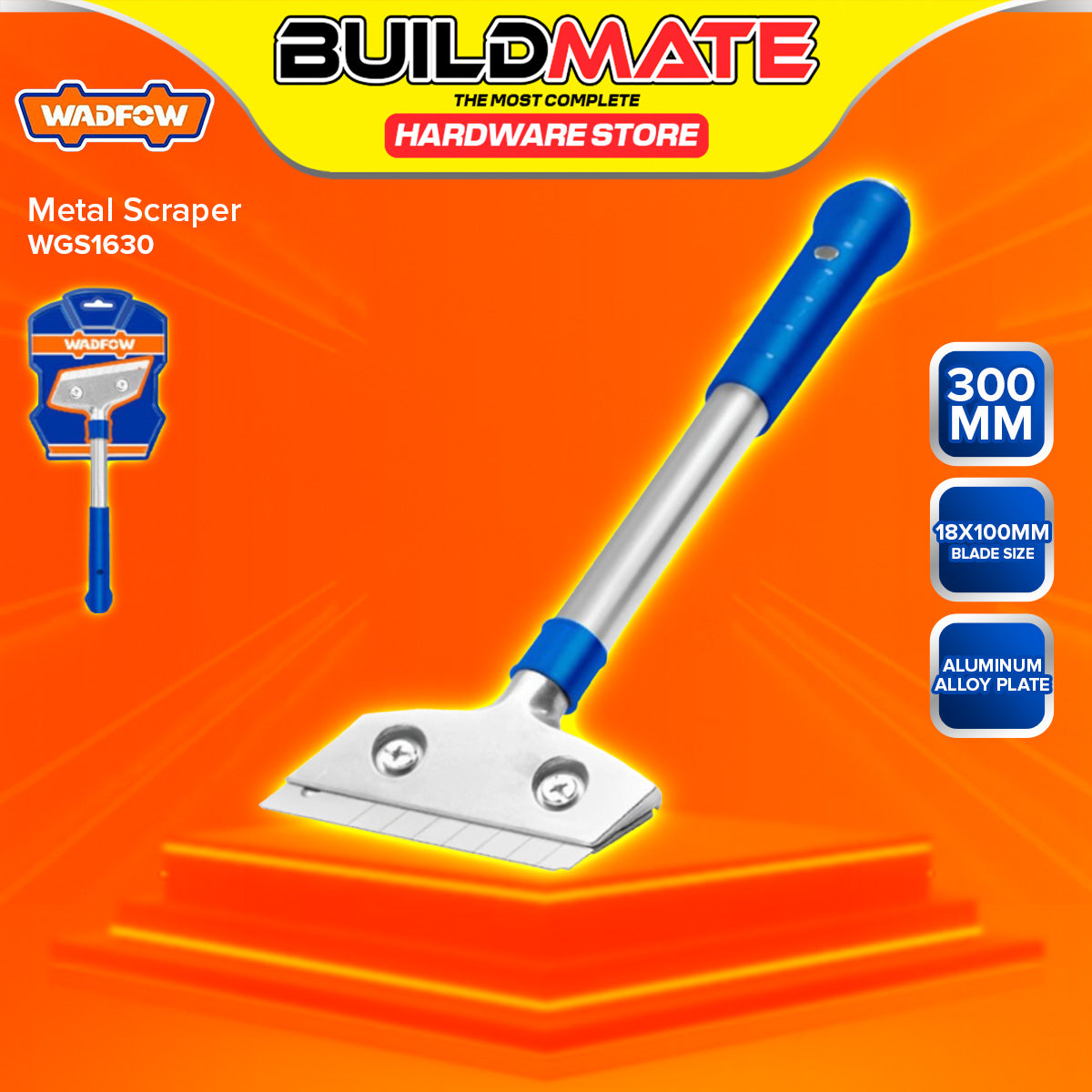 BUILDMATE Wadfow 300MM Metal Scraper Alloy Aluminum Knife Spackle Kniv ...