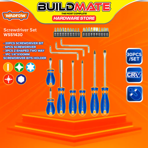 BUILDMATE Wadfow 30PCS/SET Screwdriver Set CR-V Material Multi-Functional Hand Tool WSS1430 - WHT