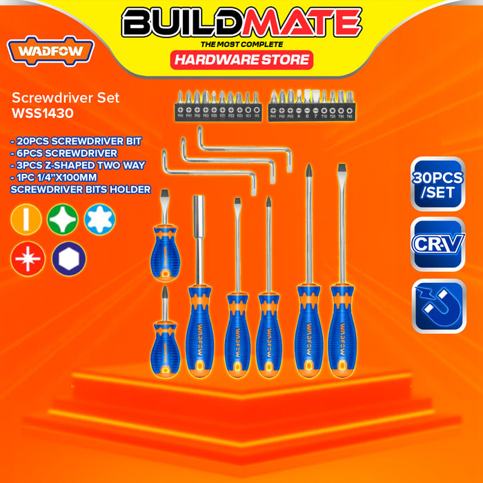 BUILDMATE Wadfow 30PCS/SET Screwdriver Set CR-V Material Multi-Functional Hand Tool WSS1430 - WHT