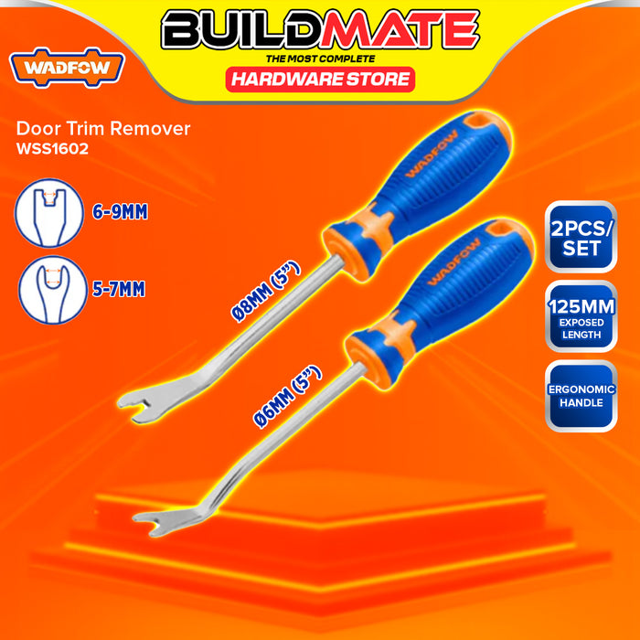 BUILDMATE Wadfow 2PCS/SET Door Trim Remover 125MM Car Door Panel Pry Puller Trim Retaining Clip Remover Plastic Fastener Removing Hand Tool WSS1602 - WHT