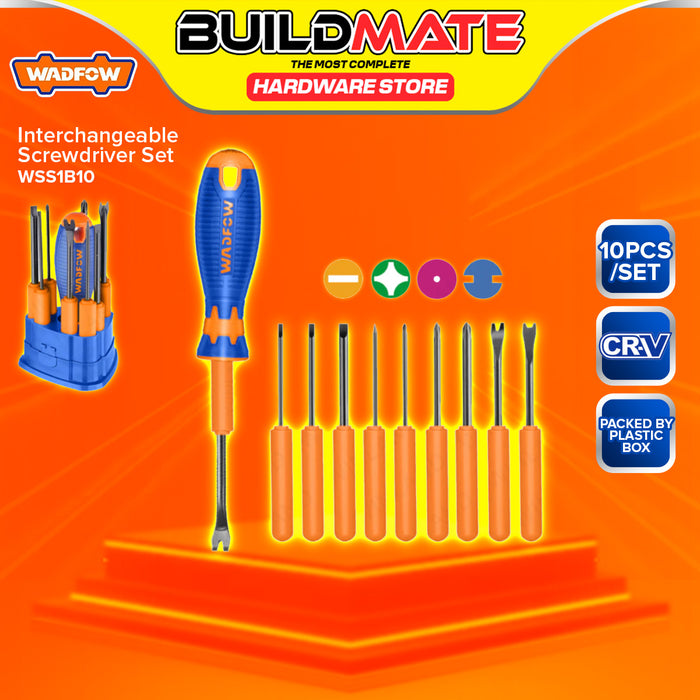 BUILDMATE Wadfow 10PCS/SET Interchangeable Screwdriver Set for Repair Hand Tool WSS1B10 - WHT