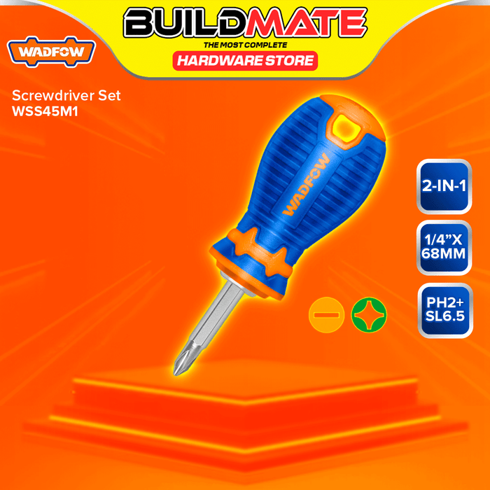 BUILDMATE Wadfow Screwdriver Set 2IN1 / 6IN1 CR-V Interchangeable Multi-Purpose Hand Repair Tool WHT