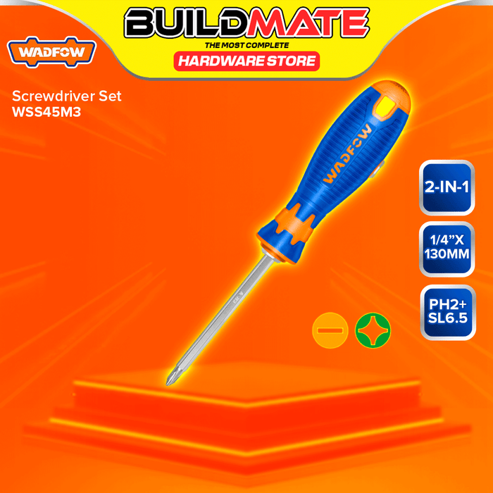 BUILDMATE Wadfow Screwdriver Set 2IN1 / 6IN1 CR-V Interchangeable Multi-Purpose Hand Repair Tool WHT