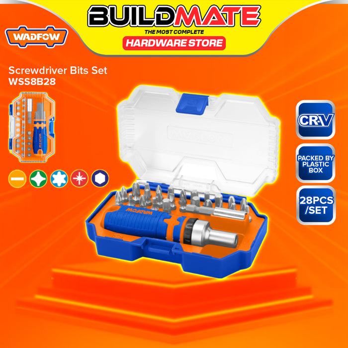 BUILDMATE Wadfow Screwdriver Bit Set Holder 28PCS / 43PCS Unique Design Ratchet Handle CR-V - WHT