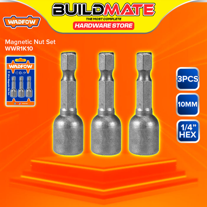 BUILDMATE Wadfow 3pcs Magnetic Nut Set 48mm Magnet Fastener Adaptor Socket Driver Bit Setter Tex Screw SOLD PER SET WWR1K08 / WWR1K10 - WHT
