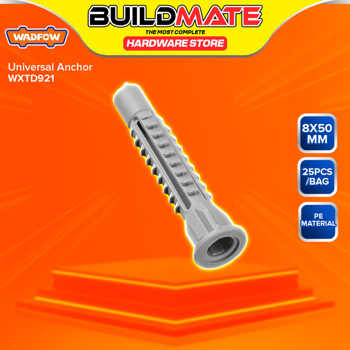 BUILDMATE Wadfow Universal Anchor PE Multi-Purpose Plastic Expansion Screw Concrete Fixing Anchor Wall Plug Gripper SOLD PER PACK - WHT