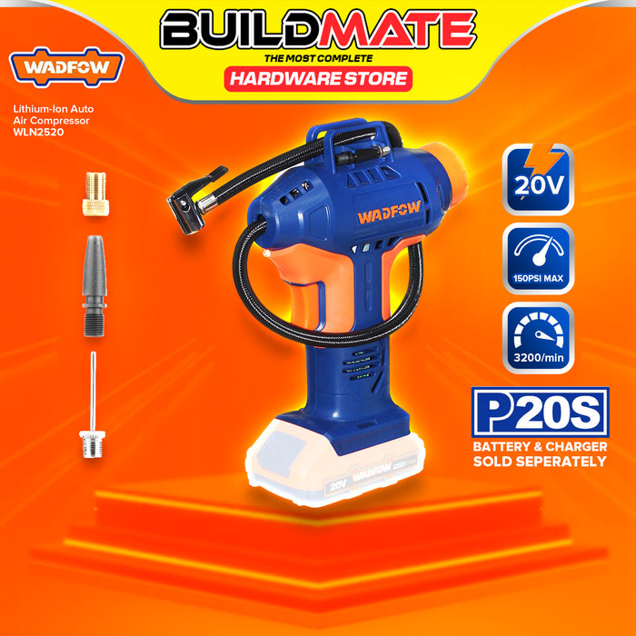 BUILDMATE Wadfow Lithium-Ion Cordless Auto Air Compressor 150PSI Rechargeable Tire Inflator Air Pump (UNIT ONLY) WLN2520 - WCPT