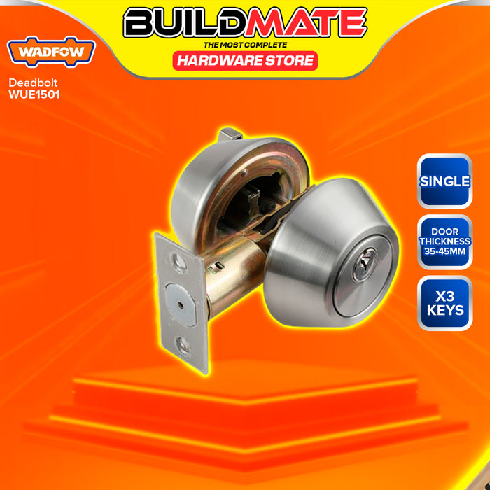 BUILDMATE Wadfow Door Knobs with Single / Double Cylinder Deadbolt Lockset Keyed Alike Entance Lock WUE1501 / WUE1502 - WHT