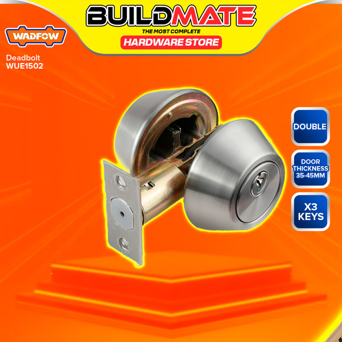 BUILDMATE Wadfow Door Knobs with Single / Double Cylinder Deadbolt Lockset Keyed Alike Entance Lock WUE1501 / WUE1502 - WHT