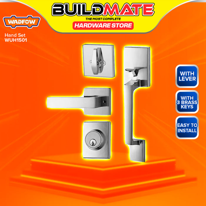 BUILDMATE Wadfow Zinc Alloy Handle Set Anti-theft Door Lock Entrance & Privacy Function Set WUH1501 / WUH2501 - WHT