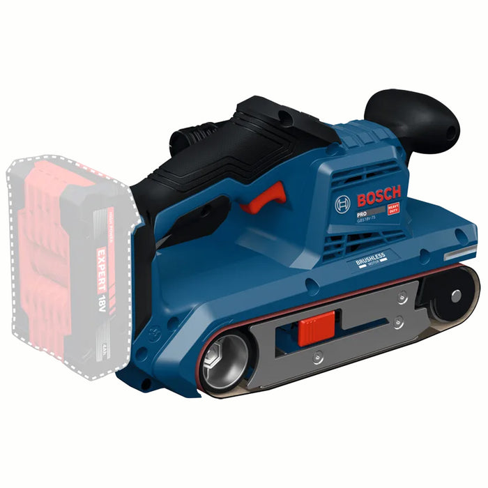 Buildmate x BOSCH Cordless Belt Sander 18V Brushless 75mm Professional Wood Sander GBS 18V-75 06012C2080 BPT