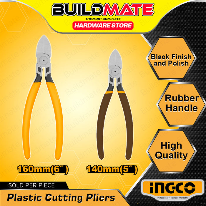 BUILDMATE Ingco Plastic Cutting Pliers 5" Inch / 6"Inch Black Finish and Polish SOLD PER PIECE SHDCP38140 | HDCP38160 - IHT