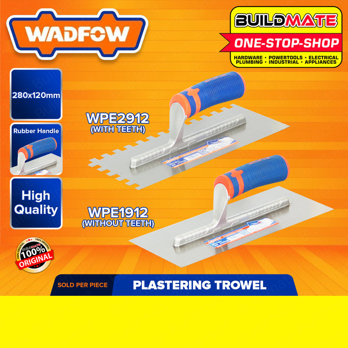 BUILDMATE Wadfow Plastering Trowel 280x120mm Without Teeth | With Teeth [SOLD PER PIECE] Plaster Trowel Drywall Trowel Finishing Masonry Trowel Plaster Finishing Tool Brick Trowel Scraper Putty Rodela WPE1912 | WPE2912 • WHT