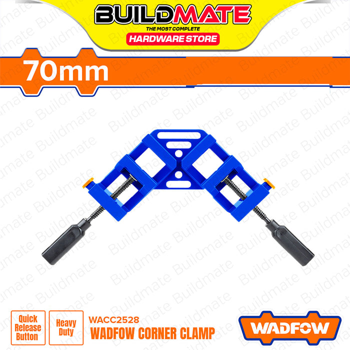 BUILDMATE Wadfow Corner Clamp Holder 70mm | 75mm Right Angle Clip Jaws Aluminum Alloy for Woodworking Frame & Welding Hand Fixing Clip - WHT